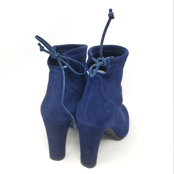 Stuart Weitzman Navy Suede Perfection Bootie Size 6 1/2 - Picture 6 of 10